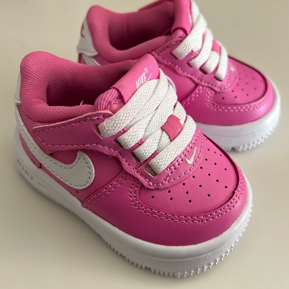 Nike Force 1 Low EasyOn Baby/Toddler Shoes (Playful Pink/White)